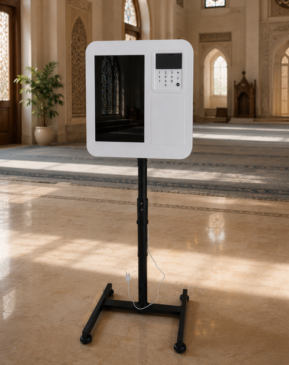 Digitale Spendensäule mit Standfuß – moderne Spendenbox für Moscheen und Kirchen